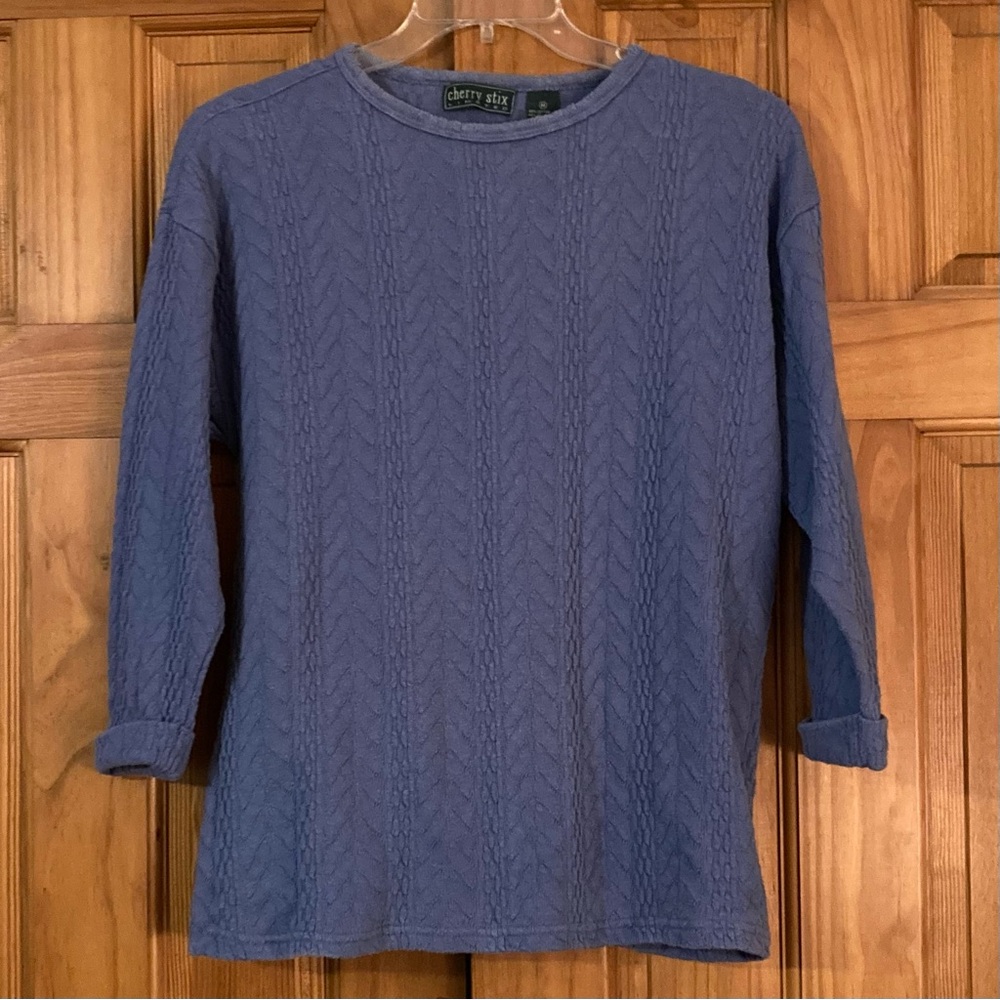 NWOT Cherry Stix Vintage 80s Top Blouse Long Sleeve Purple Size M Medium